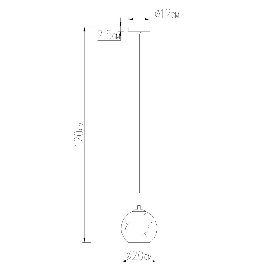 Globo - Závesné svietidlo na lanku 1xE27/60W/230V pr. 20 cm