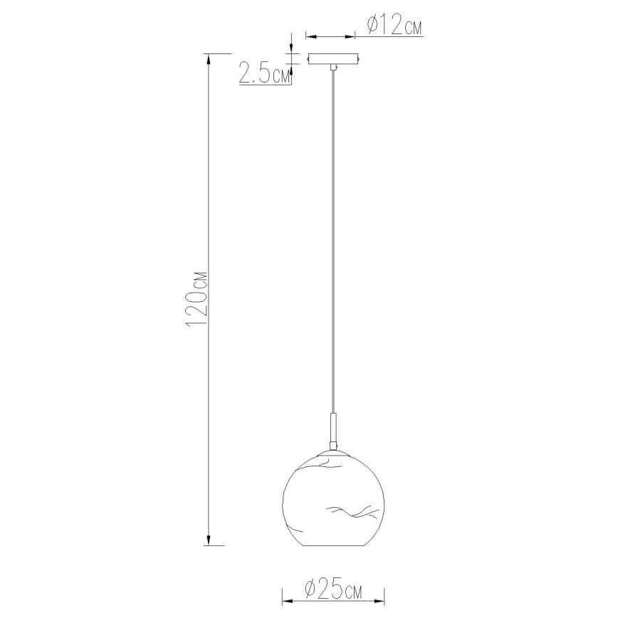 Globo - Luster na lanku 1xE27/60W/230V pr. 25 cm