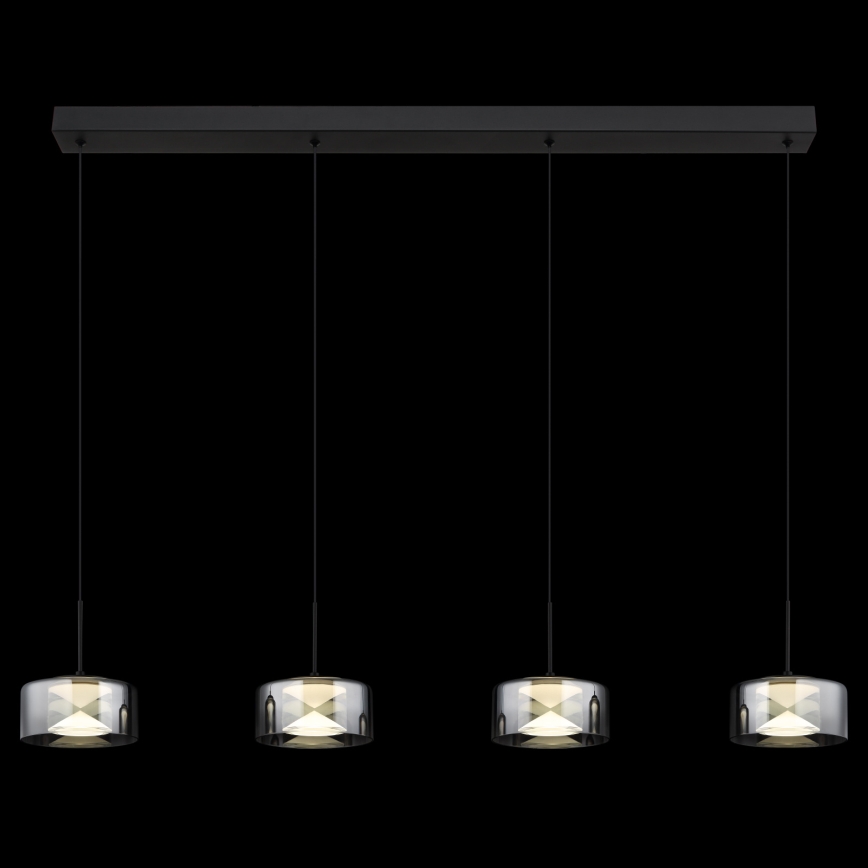 Globo - LED luster na lanku LED/24W/230V čierna/dymová