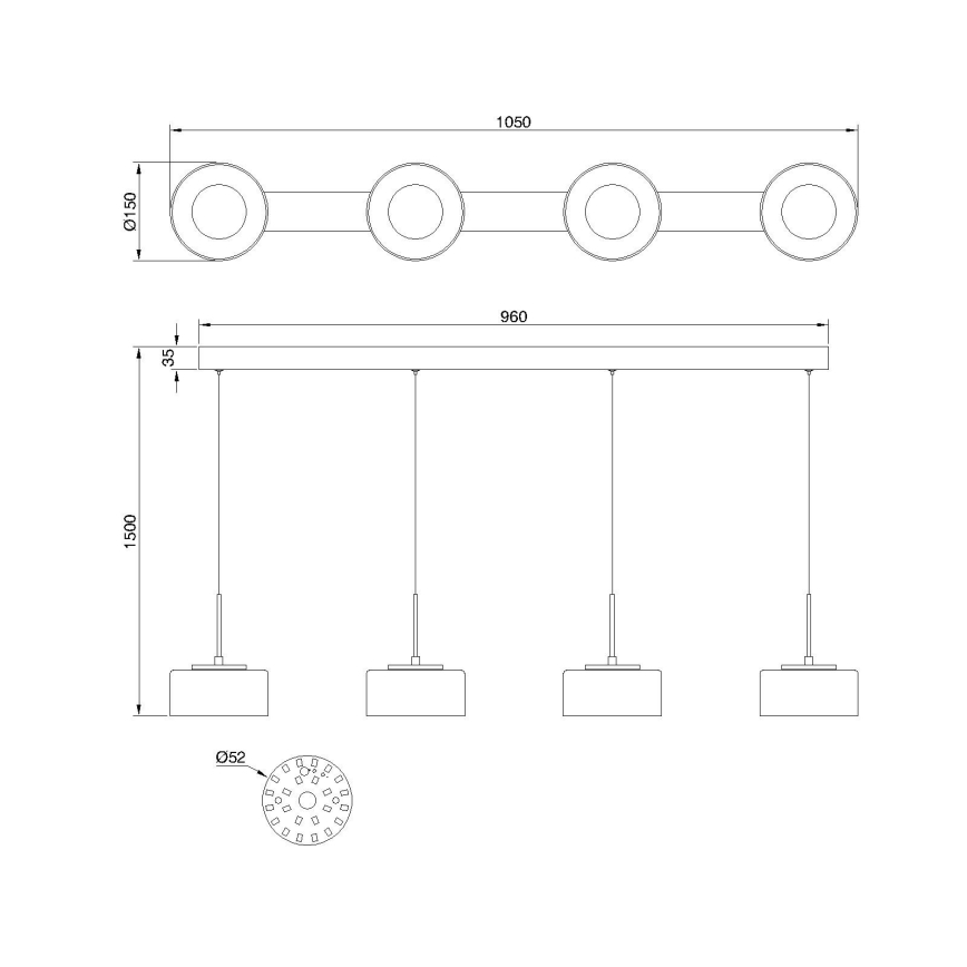 Globo - LED luster na lanku LED/24W/230V čierna/dymová