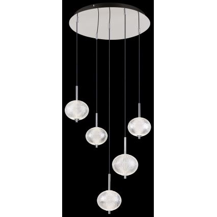 Globo - LED Luster na lanku 5xLED/6,6W/230V 3000/4500/6500K