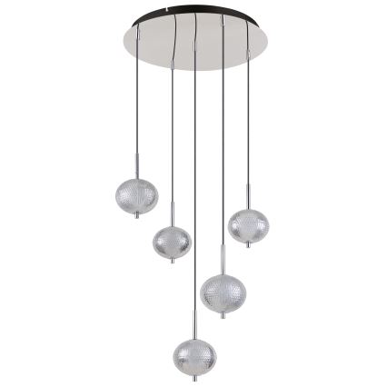 Globo - LED Luster na lanku 5xLED/6,6W/230V 3000/4500/6500K