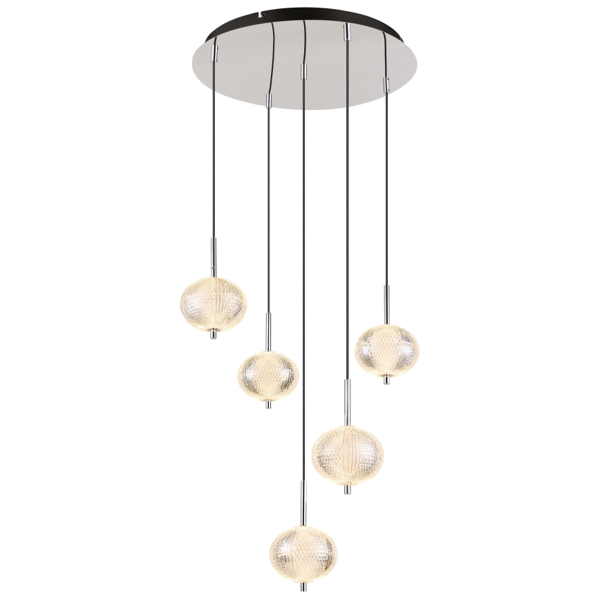 Globo - LED Luster na lanku 5xLED/6,6W/230V 3000/4500/6500K