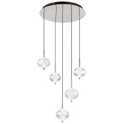 Globo - LED Luster na lanku 5xLED/6,6W/230V 3000/4500/6500K