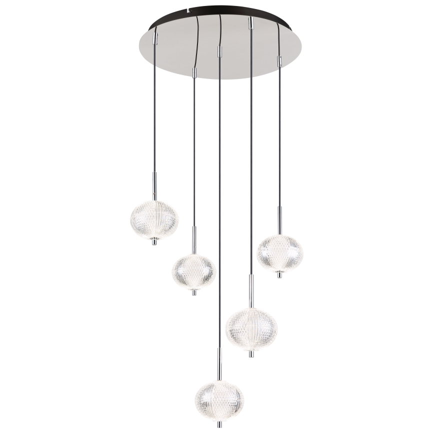 Globo - LED Luster na lanku 5xLED/6,6W/230V 3000/4500/6500K