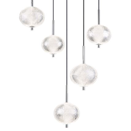 Globo - LED Luster na lanku 5xLED/6,6W/230V 3000/4500/6500K