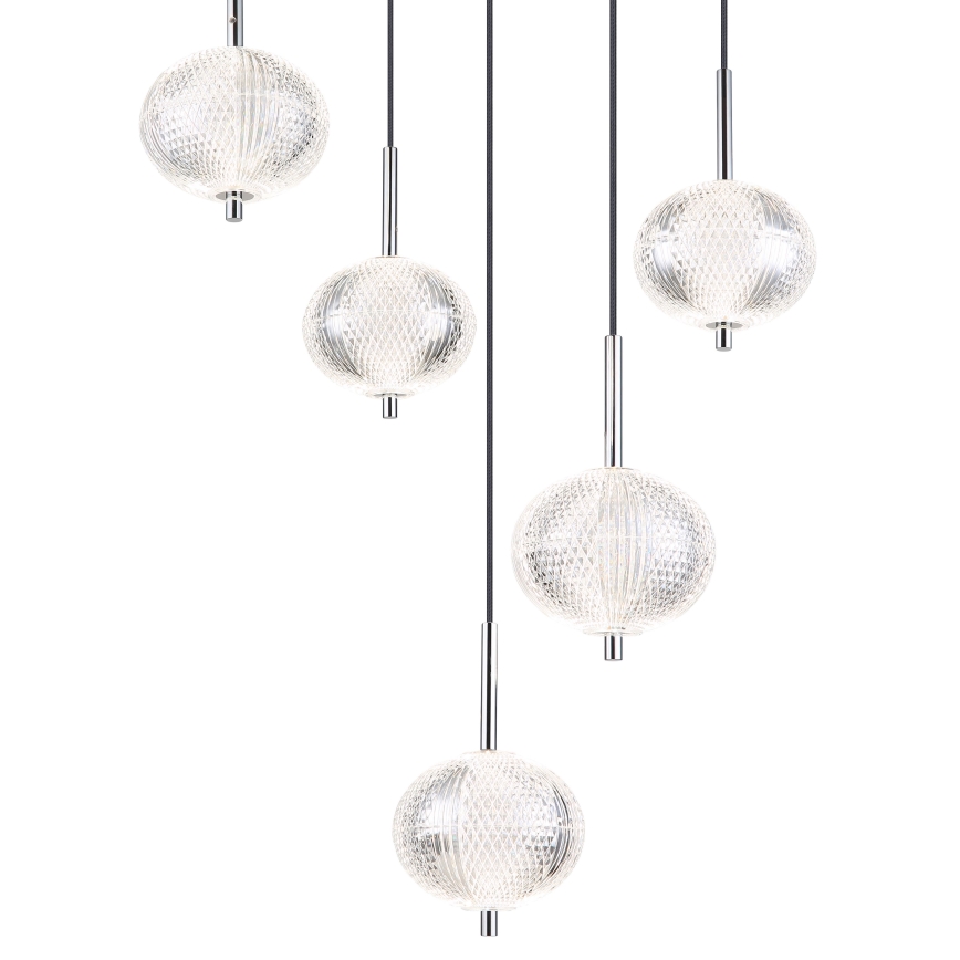 Globo - LED Luster na lanku 5xLED/6,6W/230V 3000/4500/6500K