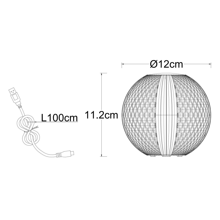 Globo - LED Stmievateľná dotyková stolná lampa LED/2W/5V 1200 mAh USB číra