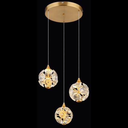 Globo - LED luster na lanku LED/24W/230V 3000K zlatý