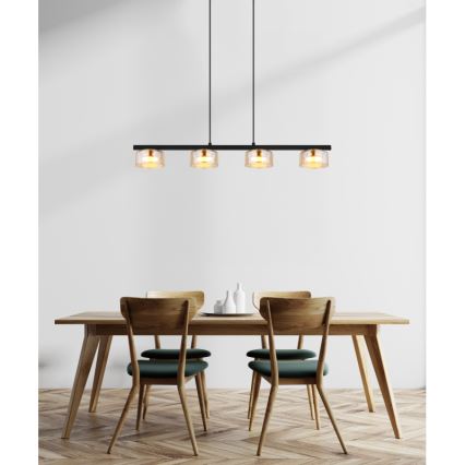 Globo - LED Luster na lanku 4xGX53/6W/230V dymová/hnedá