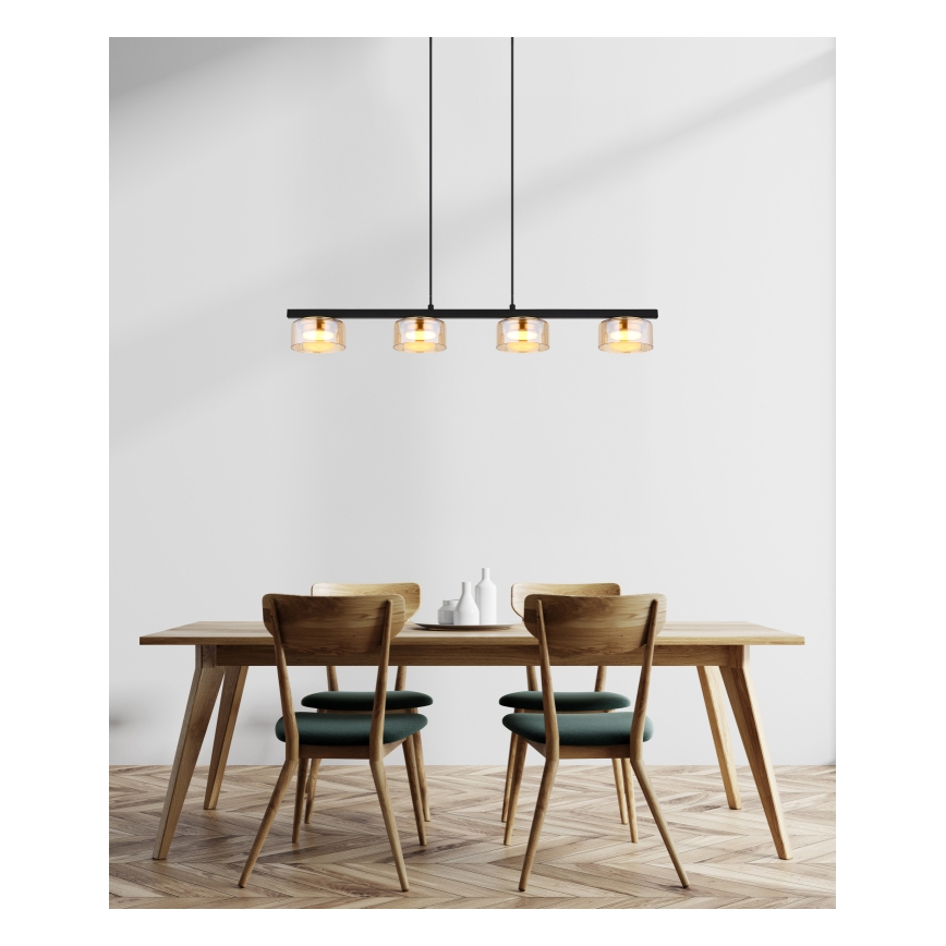 Globo - LED Luster na lanku 4xGX53/6W/230V dymová/hnedá