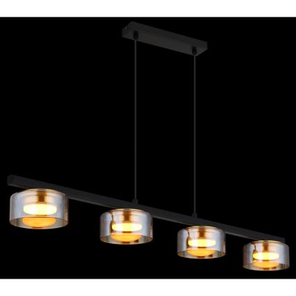 Globo - LED Luster na lanku 4xGX53/6W/230V dymová/hnedá