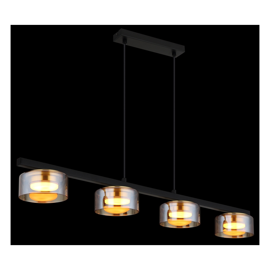 Globo - LED Luster na lanku 4xGX53/6W/230V dymová/hnedá