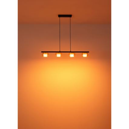 Globo - LED Luster na lanku 4xGX53/6W/230V dymová/hnedá