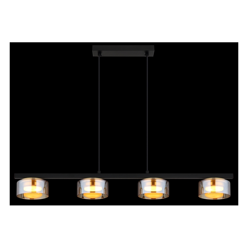 Globo - LED Luster na lanku 4xGX53/6W/230V dymová/hnedá