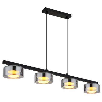 Globo - LED Luster na lanku 4xGX53/6W/230V dymová/čierna