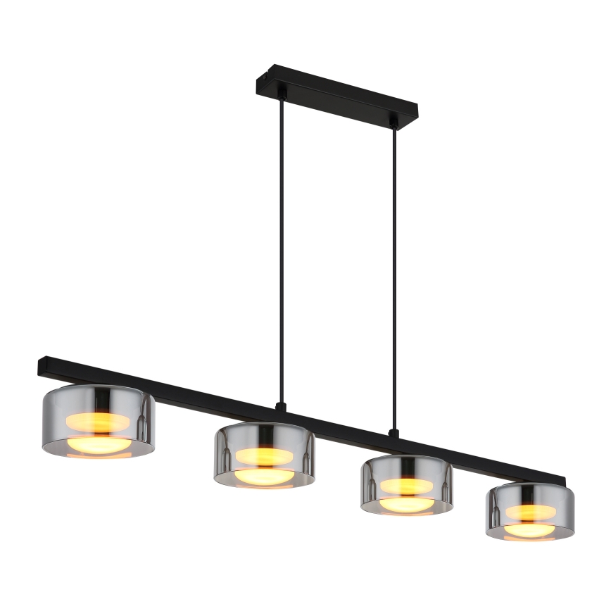 Globo - LED Luster na lanku 4xGX53/6W/230V dymová/čierna