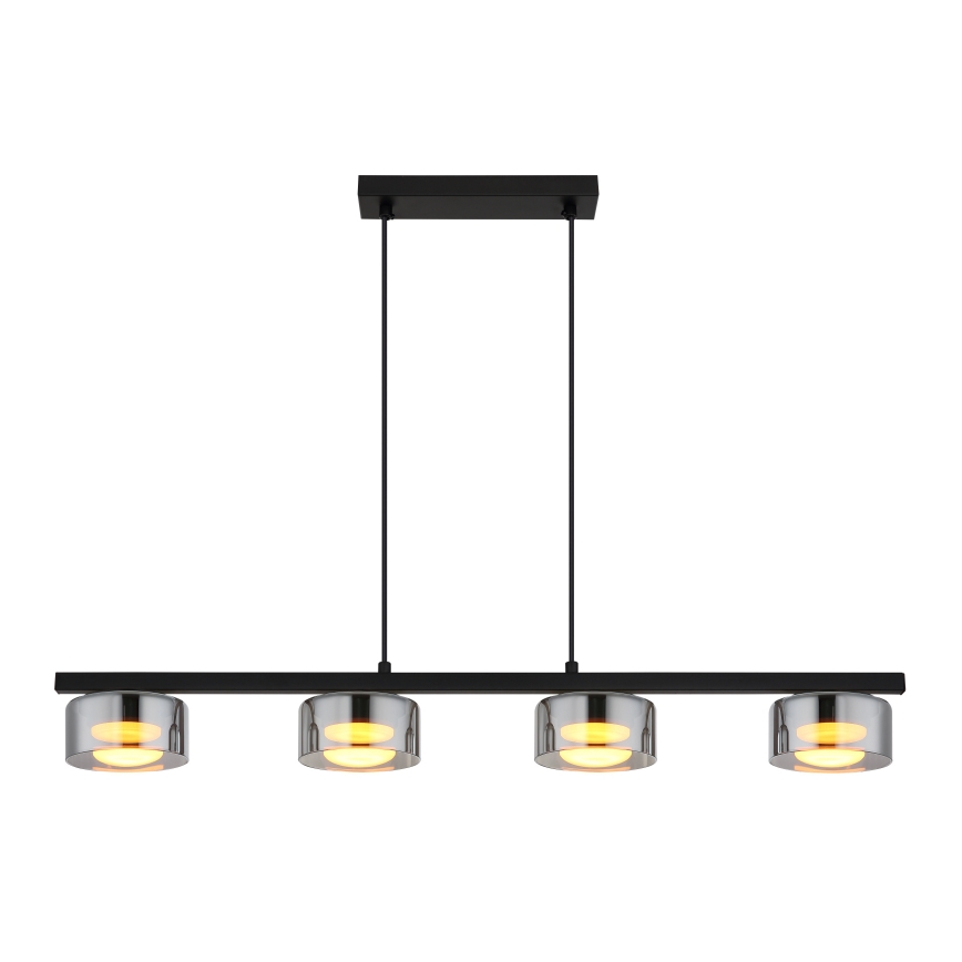 Globo - LED Luster na lanku 4xGX53/6W/230V dymová/čierna