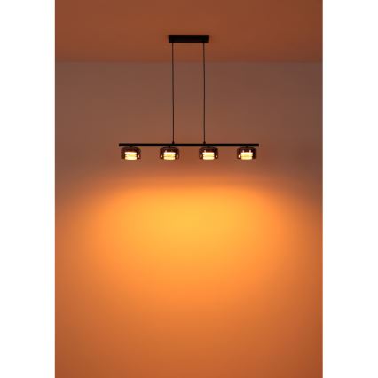 Globo - LED Luster na lanku 4xGX53/6W/230V dymová/čierna