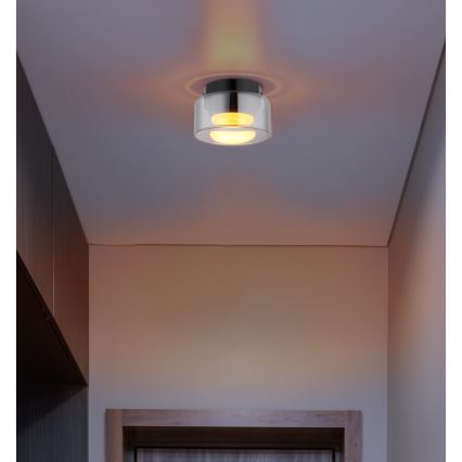 Globo - LED Stropné svietidlo 1xGX53/6W/230V pr. 13 cm dymová/čierna