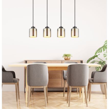 Globo - Luster na lanku 4xE27/60W/230V lesklý chróm
