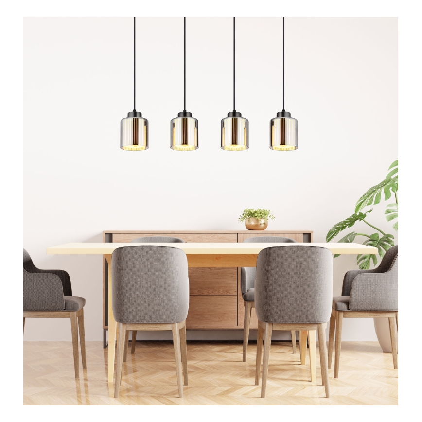 Globo - Luster na lanku 4xE27/60W/230V lesklý chróm