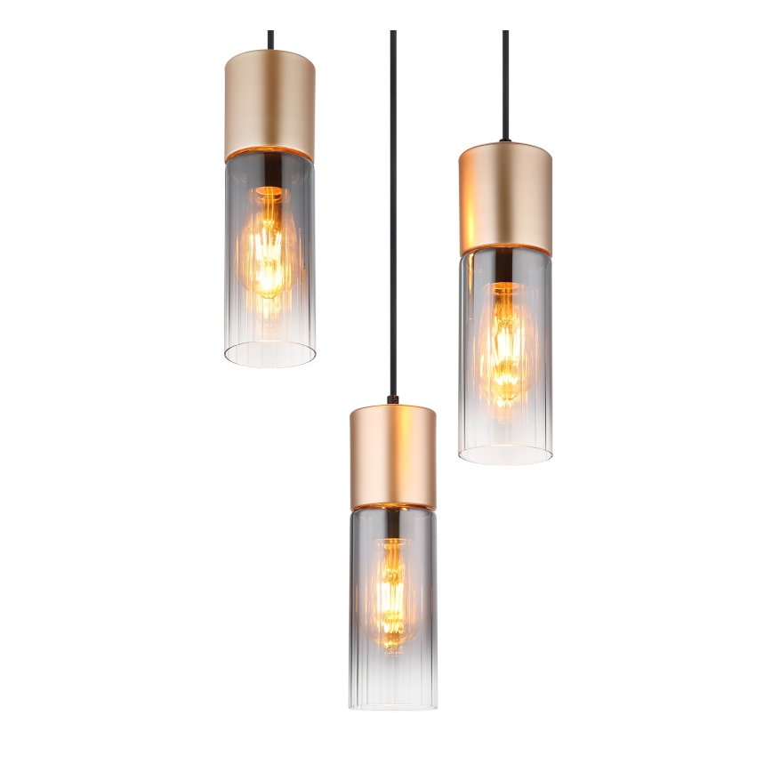 Globo - Závesný luster na lanku 3xE27/25W/230V bronzový pr. 30 cm