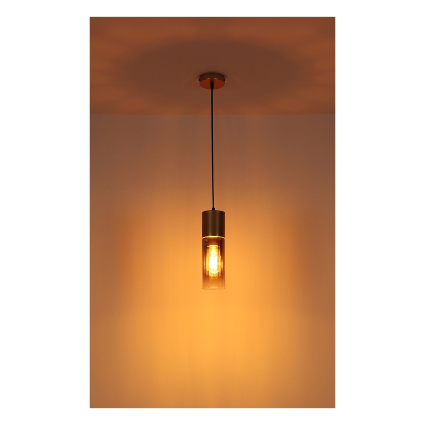 Globo - Závesné svietidlo na kábli 1xE27/25W/230V bronzové pr. 10,5 cm