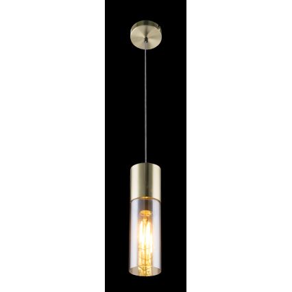 Globo - Luster na lanku 1xE27/25W/230V pr. 10,5 cm mosadz