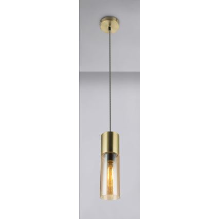 Globo - Luster na lanku 1xE27/25W/230V pr. 10,5 cm mosadz