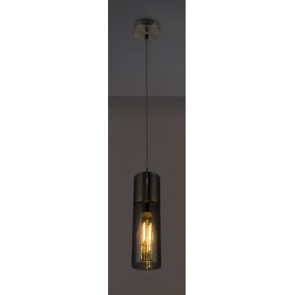Globo - Luster na lanku 1xE27/25W/230V pr. 10,5 cm matný chróm