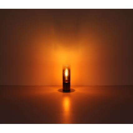 Globo - Dotyková stolná lampa 1xE27/25W/230V pr. 9 cm čierna/medená