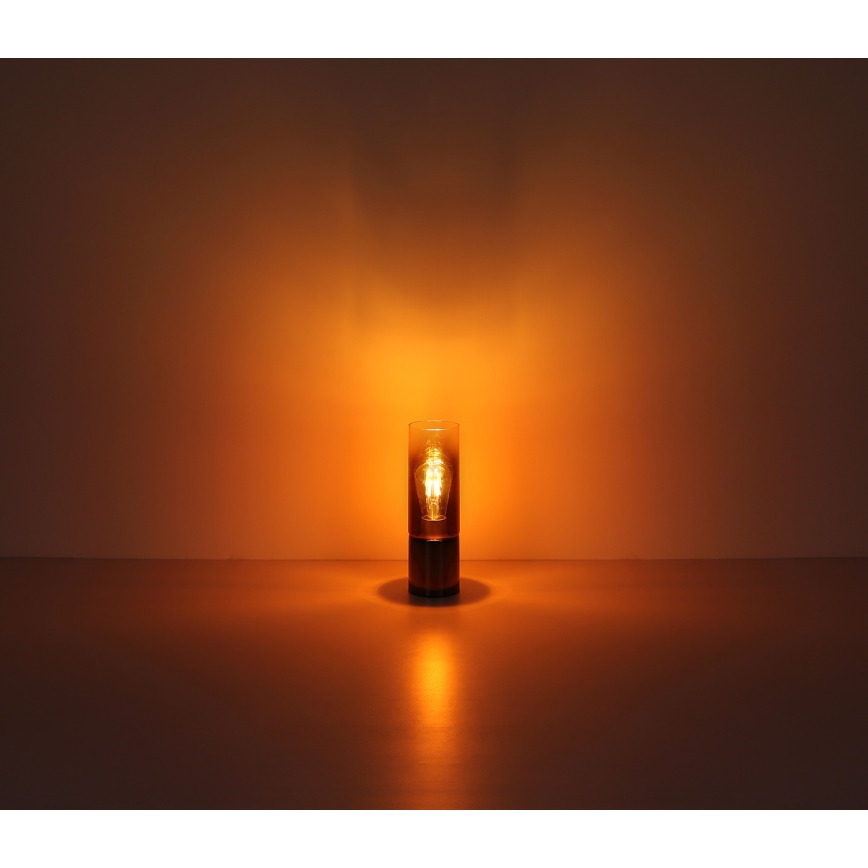 Globo - Dotyková stolná lampa 1xE27/25W/230V pr. 9 cm čierna/medená