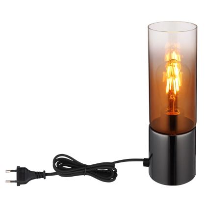 Globo - Dotyková stolná lampa 1xE27/25W/230V pr. 9 cm čierna/medená