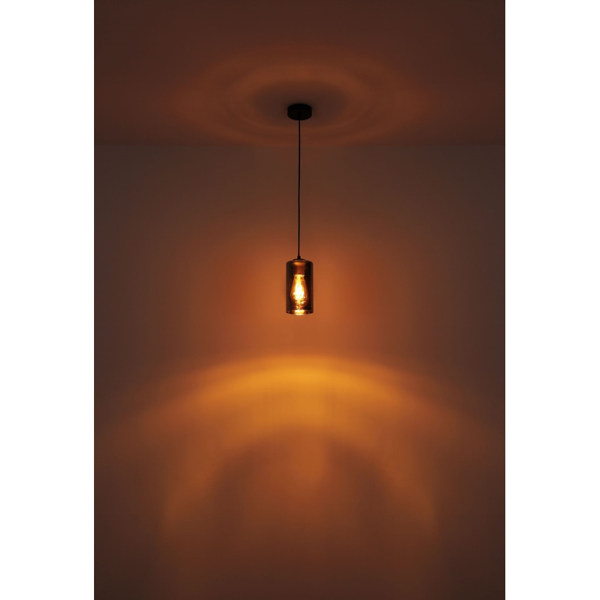 Globo - Luster na lanku 1xE27/25W/230V pr. 11 cm čierna