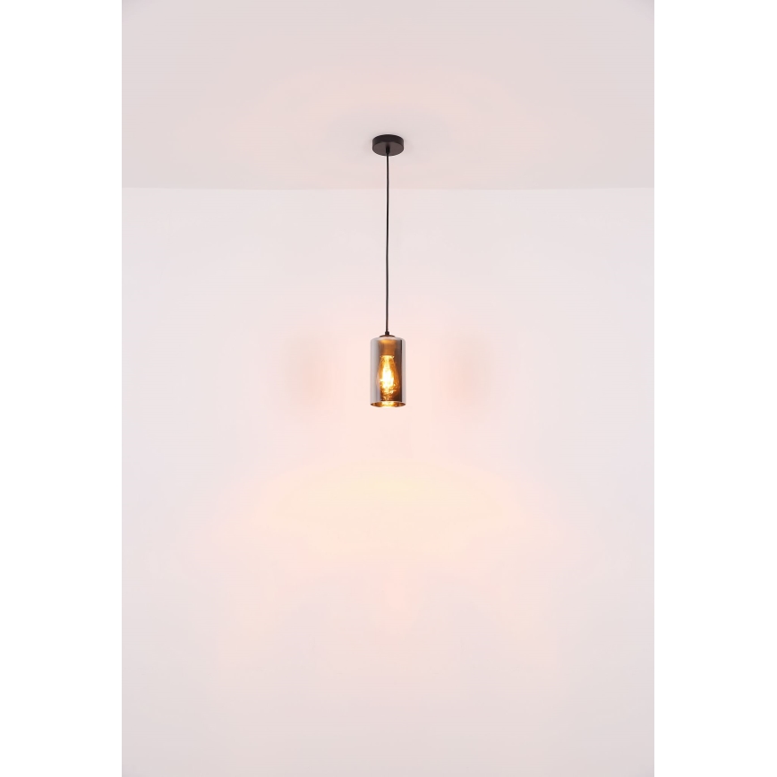 Globo - Luster na lanku 1xE27/25W/230V pr. 11 cm čierna
