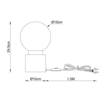 Globo - Stolná lampa 1xE14/25W/230V čierna