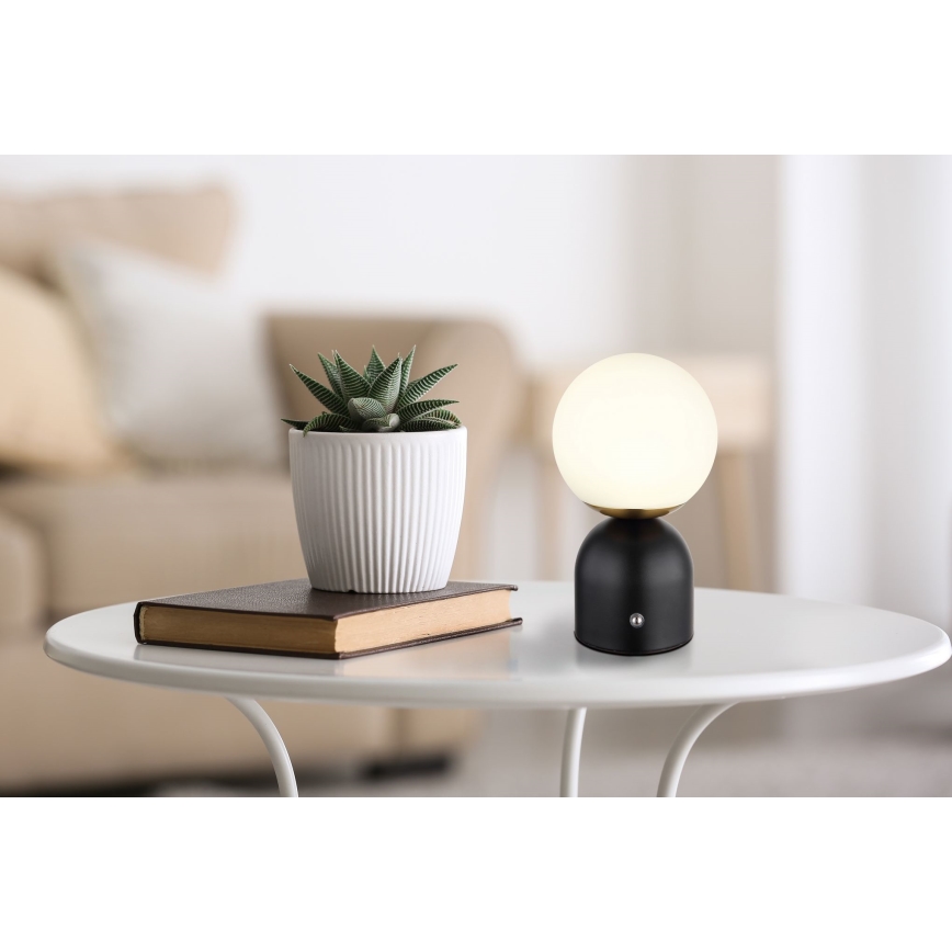 Globo - LED Stmievateľná dotyková stolná lampa LED/2,5W/3,7V 2700/4000/65000K 1800 mAh USB čierna