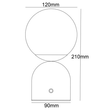 Globo - LED Stmievateľná dotyková stolná lampa LED/2,5W/3,7V 2700/4000/65000K 1800 mAh USB čierna