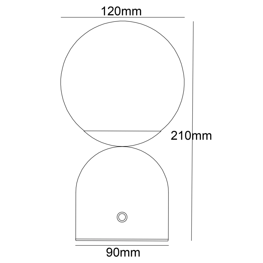 Globo - LED Stmievateľná dotyková stolná lampa LED/2,5W/3,7V 2700/4000/65000K 1800 mAh USB čierna