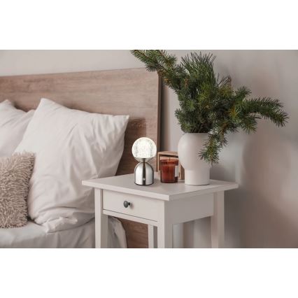 Globo - LED Stmievateľná dotyková stolná lampa LED/2,5W/3,7V 2700/4000/6500K 1800 mAh USB matný chróm