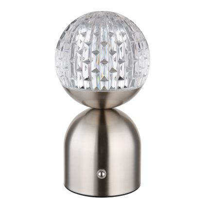 Globo - LED Stmievateľná dotyková stolná lampa LED/2,5W/3,7V 2700/4000/6500K 1800 mAh USB matný chróm