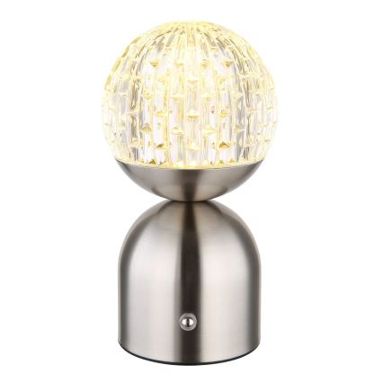Globo - LED Stmievateľná dotyková stolná lampa LED/2,5W/3,7V 2700/4000/6500K 1800 mAh USB matný chróm