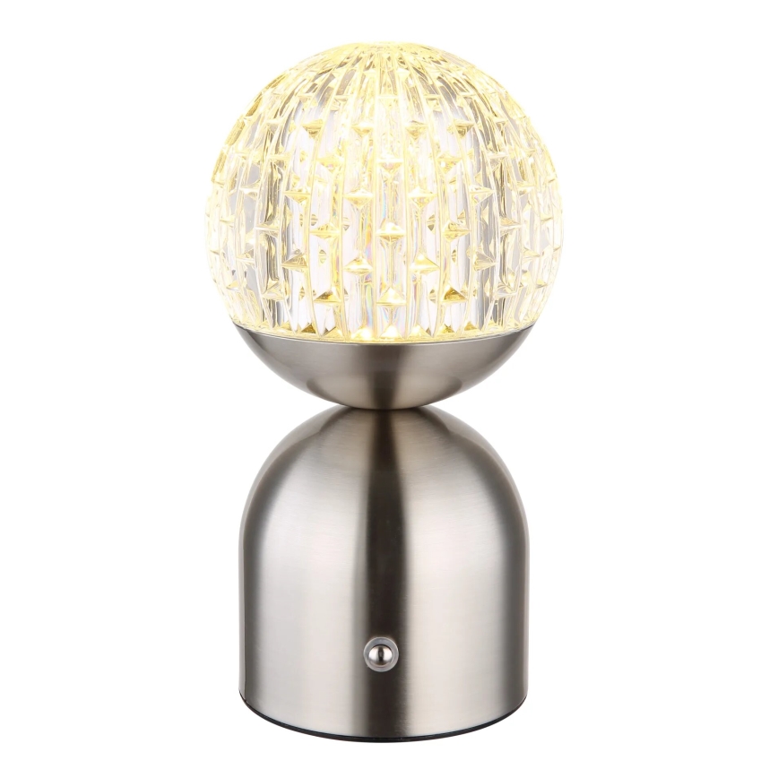 Globo - LED Stmievateľná dotyková stolná lampa LED/2,5W/3,7V 2700/4000/6500K 1800 mAh USB matný chróm