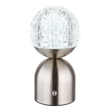 Globo - LED Stmievateľná dotyková stolná lampa LED/2,5W/3,7V 2700/4000/6500K 1800 mAh USB matný chróm