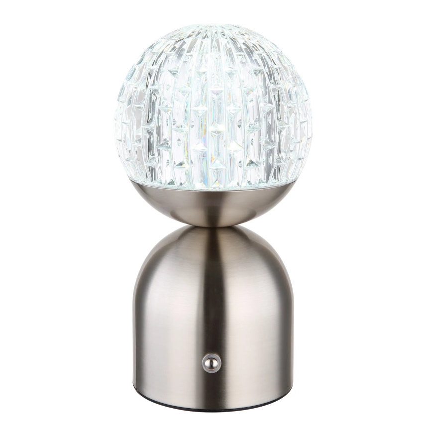 Globo - LED Stmievateľná dotyková stolná lampa LED/2,5W/3,7V 2700/4000/6500K 1800 mAh USB matný chróm