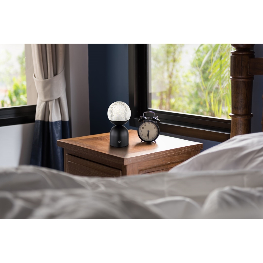 Globo - LED Stmievateľná dotyková stolná lampa LED/2,5W/3,7V 2700/4000/6500K 1800 mAh USB čierna