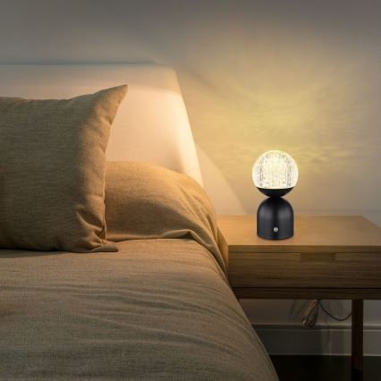 Globo - LED Stmievateľná dotyková stolná lampa LED/2,5W/3,7V 2700/4000/6500K 1800 mAh USB čierna