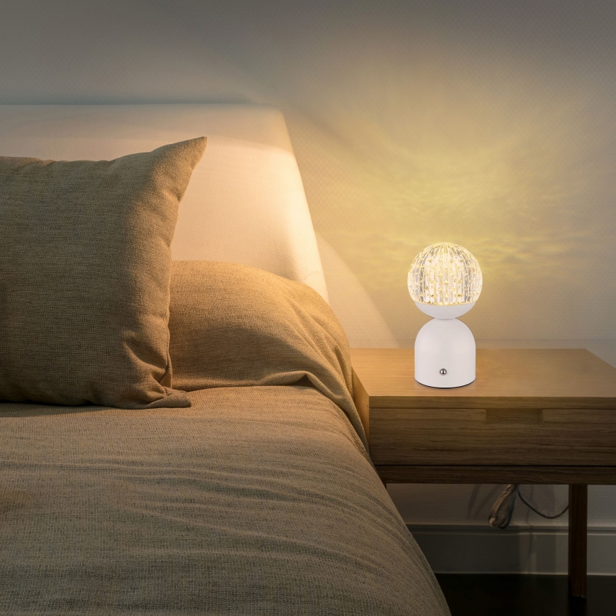 Globo - LED Stmievateľná dotyková stolná lampa LED/2,5W/3,7V 2700/4000/65000K 1800 mAh USB biela