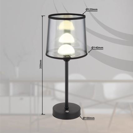 Globo - LED Stmievateľná nabíjacia dotyková stolná lampa LED/2,5W/3,7V 2700/4000/6500K 1800 mAh čierna